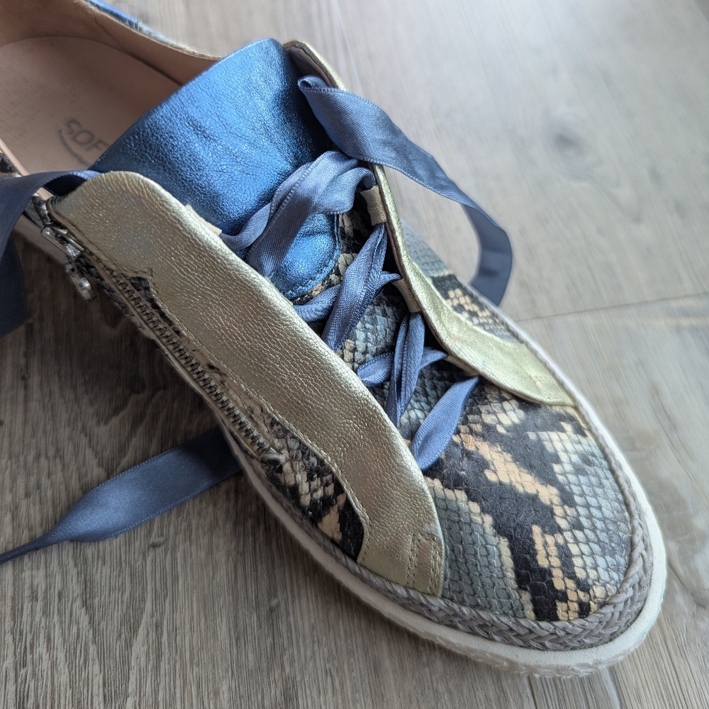 Softwaves Python Print Leather Sneakers 39.5 8.5 9 - image 6